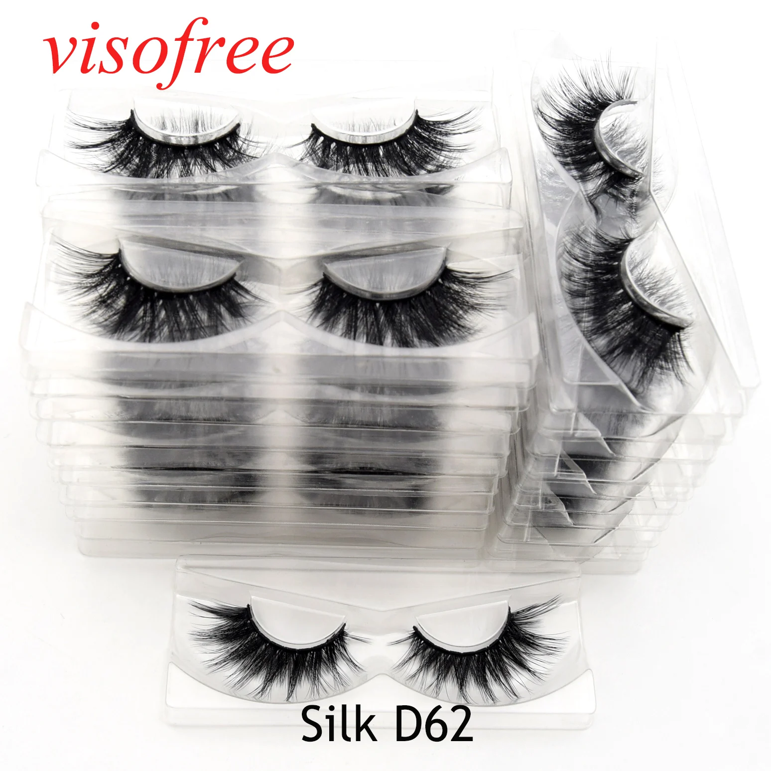 Visofree 30 Pairs/lot eyelashes wholesale hand made mink 3d hair lashes natural makeup tools Silk-D62 | Красота и здоровье