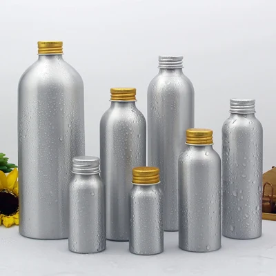 

10pcs Empty Aluminum Refillable Bottles Pot with Aluminum Screw Lid Caps 30ML 40ML 50ML 100ML 120ML 150ML Empty Water Containers