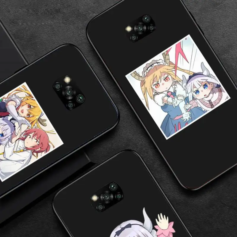 

Miss Kobayashis Dragon Maid Anime Phone Case Black Color For Xiaomi Poco M3 F3 X3 lite 10t Redmi Note 11 10 7 8 9 9a Lite Pro
