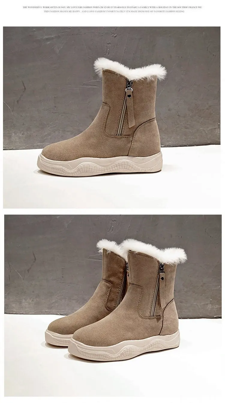 Очень теплая зимняя женская обувь; женские замшевые полусапожки из натуральной кожи; botas mujer; женские зимние сапоги из толстого плюша