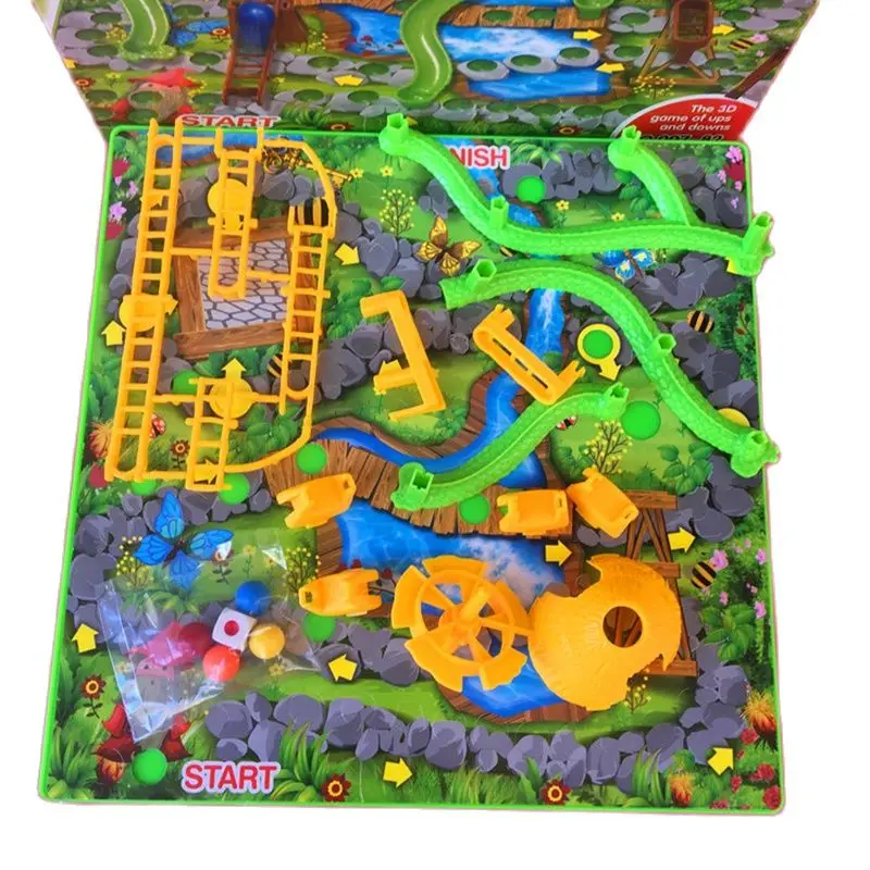 3D Snake Ladders Board Game Flight Chess Parent-child Interactive Family Party Games Educational Toys For Children Gifts | Игрушки и