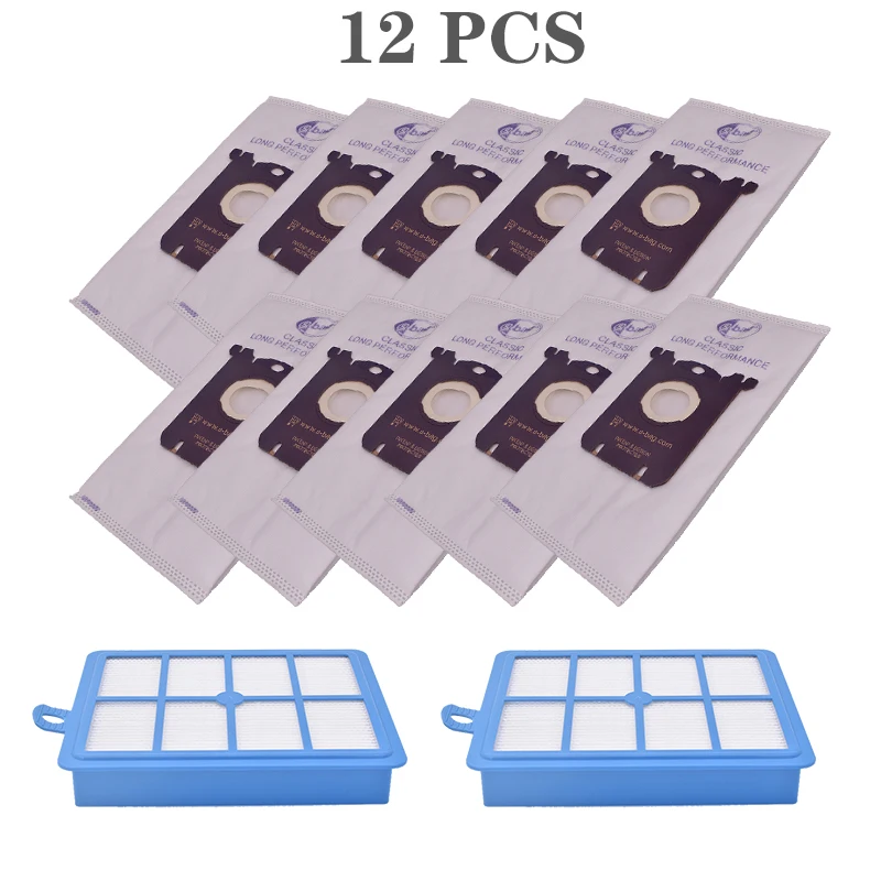 

Philips S-Bag H12 HEPA HEPA vacuum cleaner 2 filters and 10 replacement bags for Philips FC9150 FC9174 FC9010 FC9180 HR8310