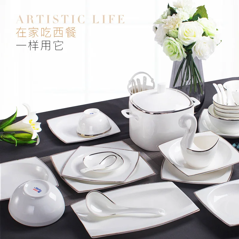 Столовые приборы Керамические наборы посуды столовые сервировочные тарелки