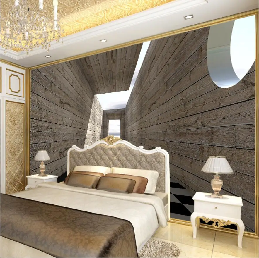 Фотообои beibehang на заказ туннель для фотографий деревянная доска удлинение