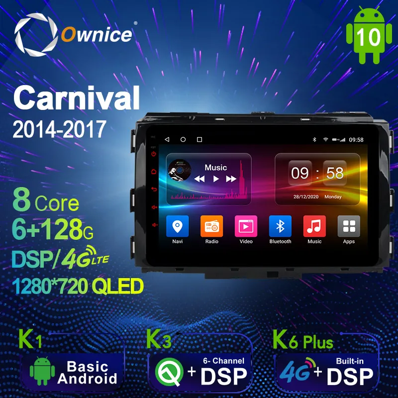 Android 10.0 6G+128G Car Radio Stereo for Carnival 2014-2017 Auto Audio GPS 4G LTE System head unit 1280*720 Android 10.0 6G+128G Car Radio Stereo for Carnival 2014-2017 Auto Audio GPS 4G LTE System head unit 1280*720