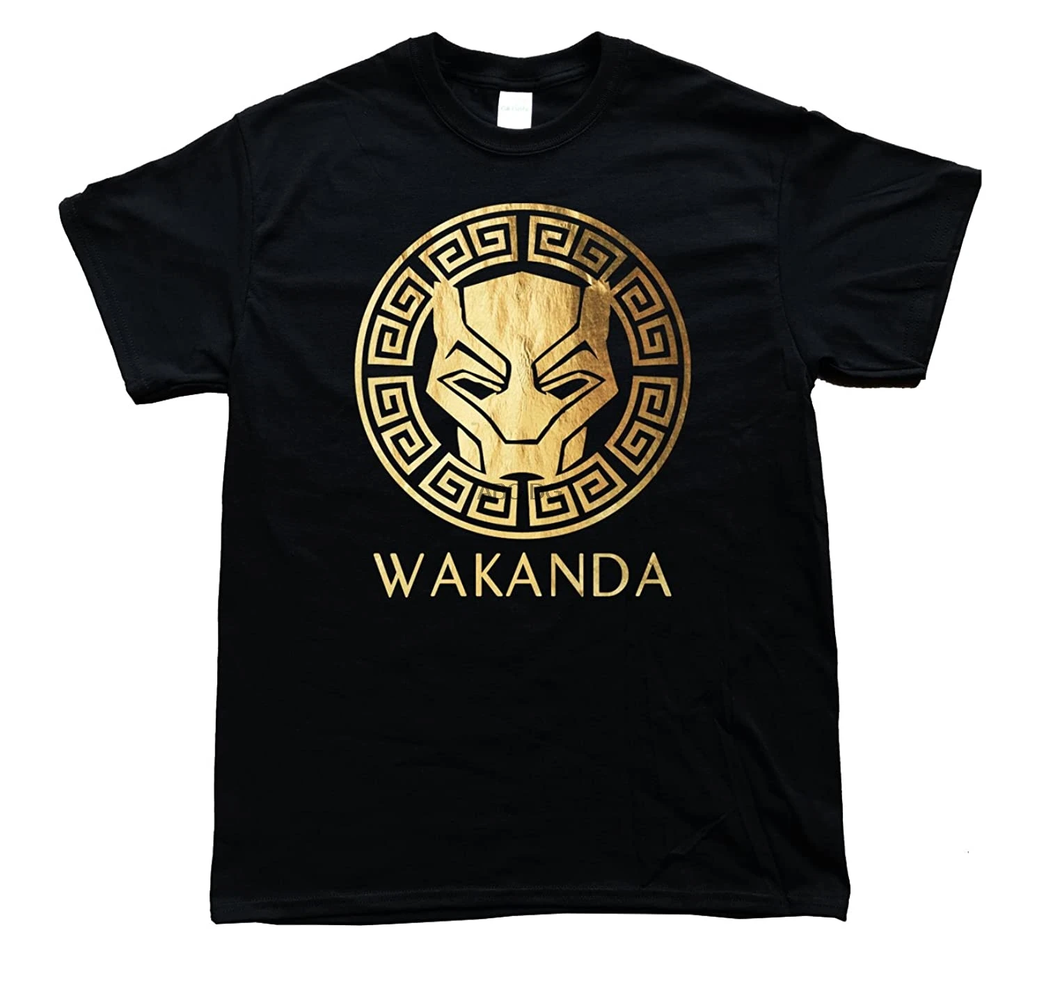 Мужская черная рубашка из золотой фольги iApparel Wakanda|Мужские футболки| |
