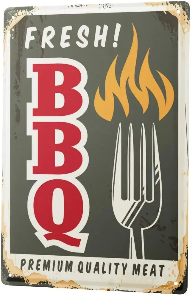 

SINCE 2004 Tin Sign Metal Plate Decorative Sign Home Decor Plaques Nostalgic Fun Fresh BBQ