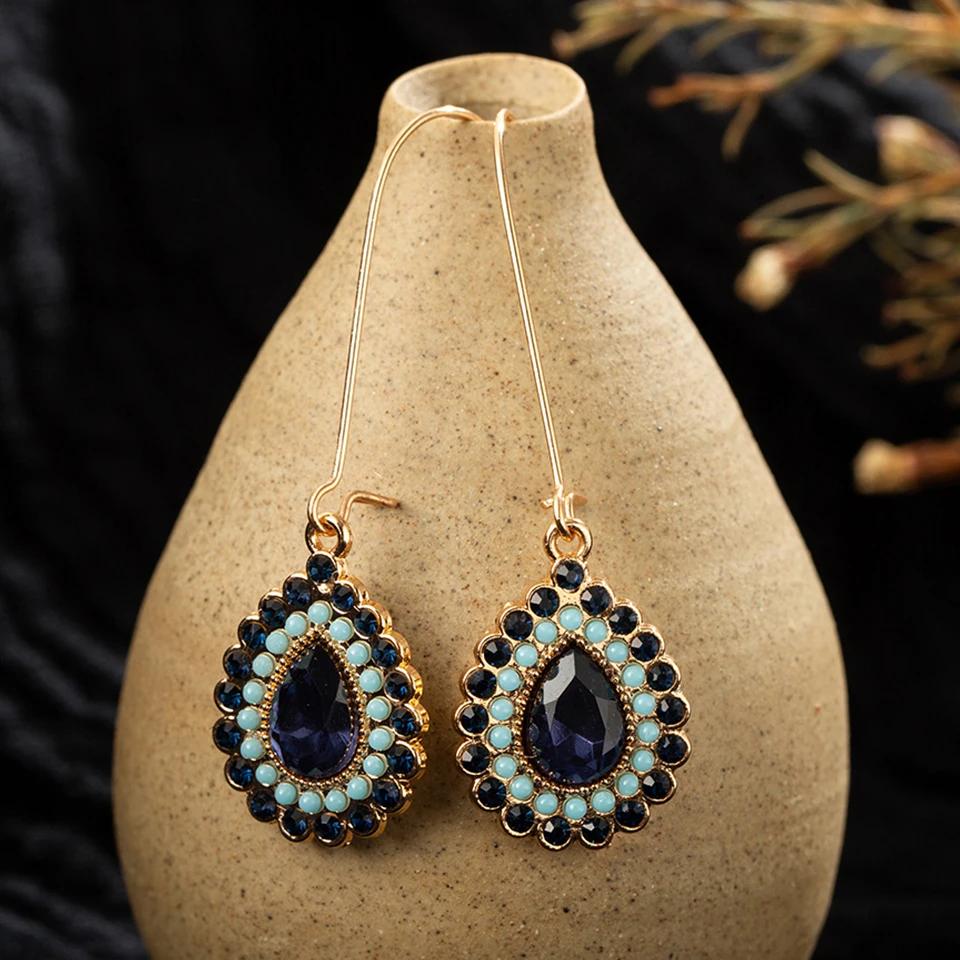 Корейская мода 2019 винтажные длинные висячие серьги капельки в стиле бохо с