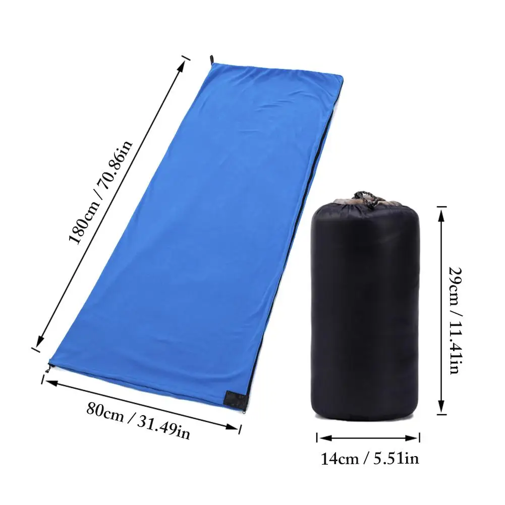 Portable Ultra-light Polar Fleece Sleeping Bag Outdoor Camping Tent Bed Travel Warm Sleeping Bag Liner Camping sport Accessories images - 6