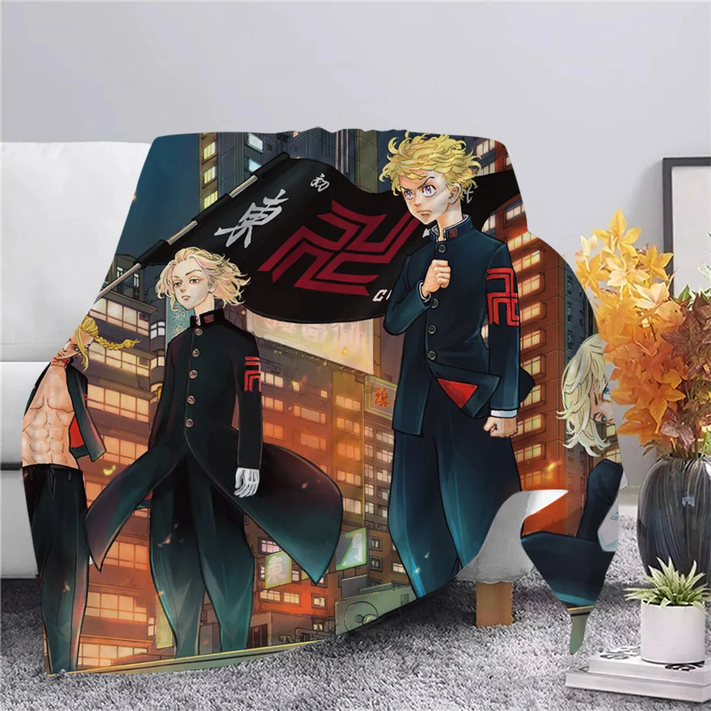 

CLOOCL Cool Mikey Tokyo Revengers Flannel Blanket 3D Anime Throw Blanket Hiking Picnic Blanket Office Nap Blanket Drop Shipping