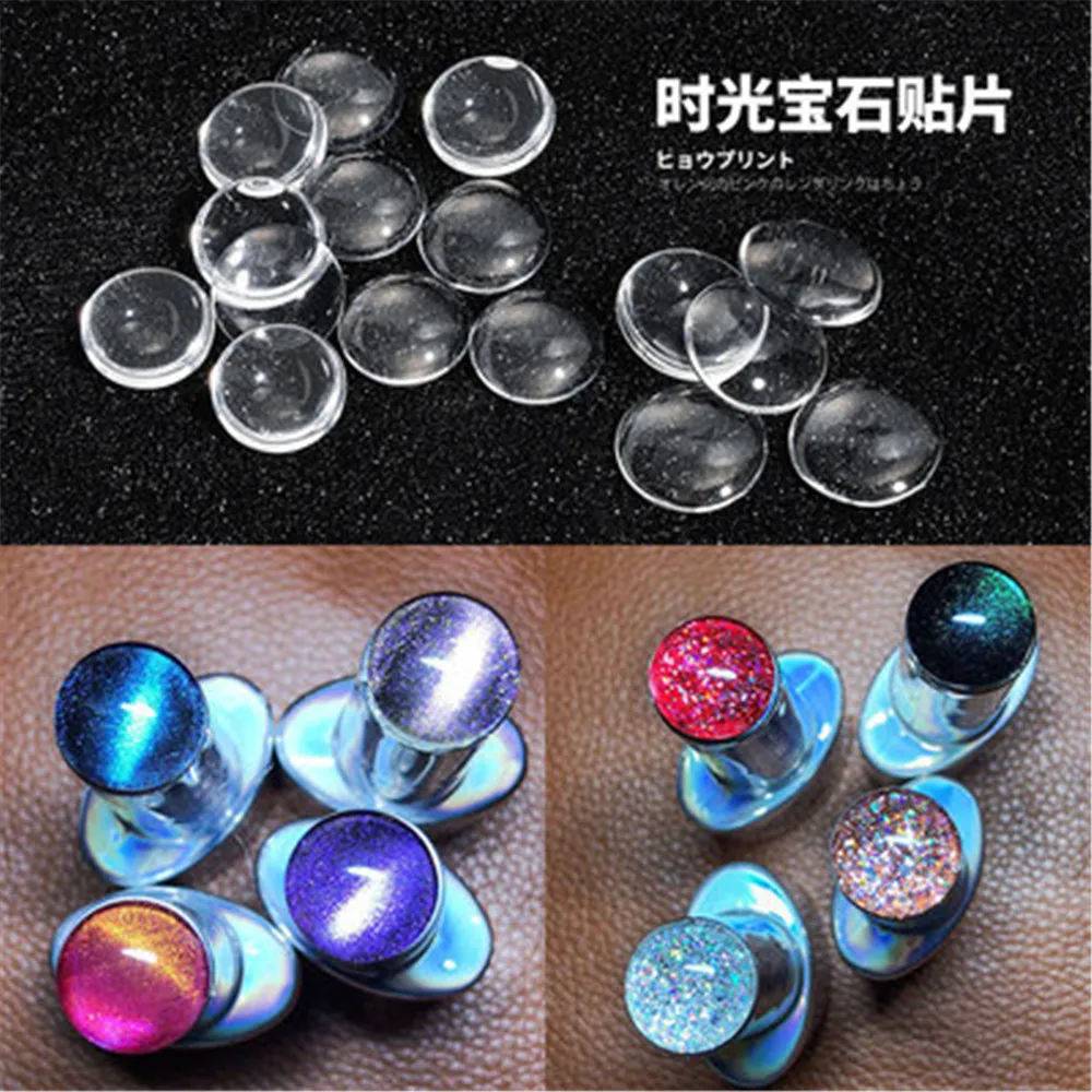 

10pcs 14mm/16mm Nail Polish Display Patch Round Salon Nail Color Showing Shelf UV Gel Manicure Flatback Color Card Dropship