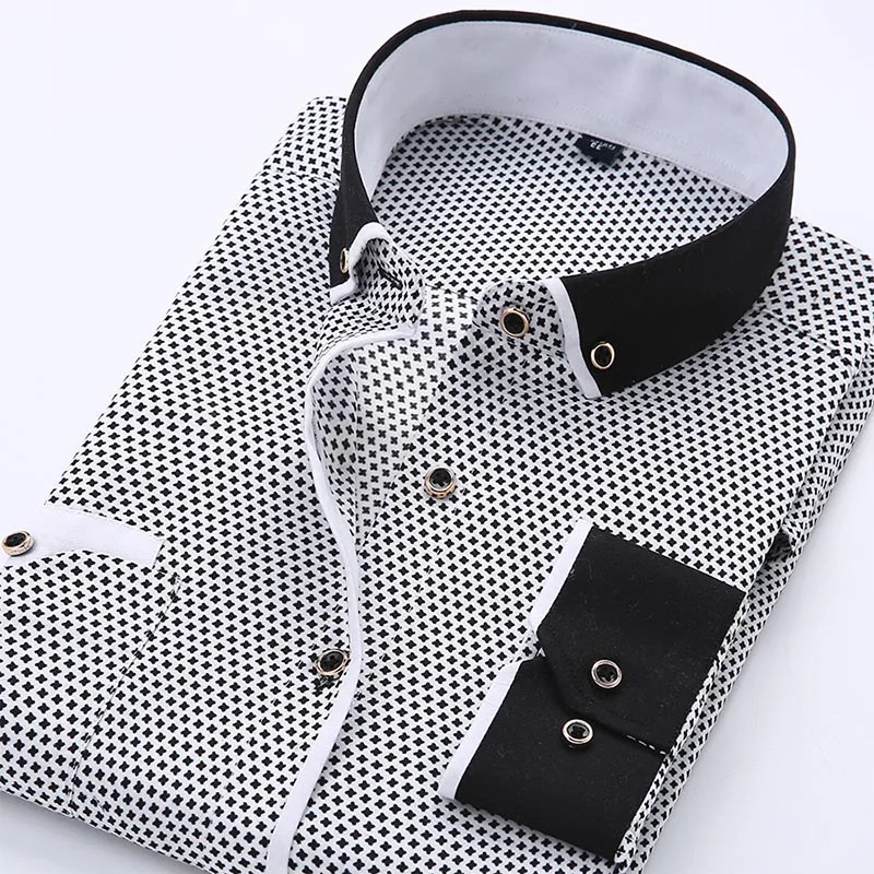 2020 мужские платье в деловом стиле рубашка большого размера Модная Повседневная с