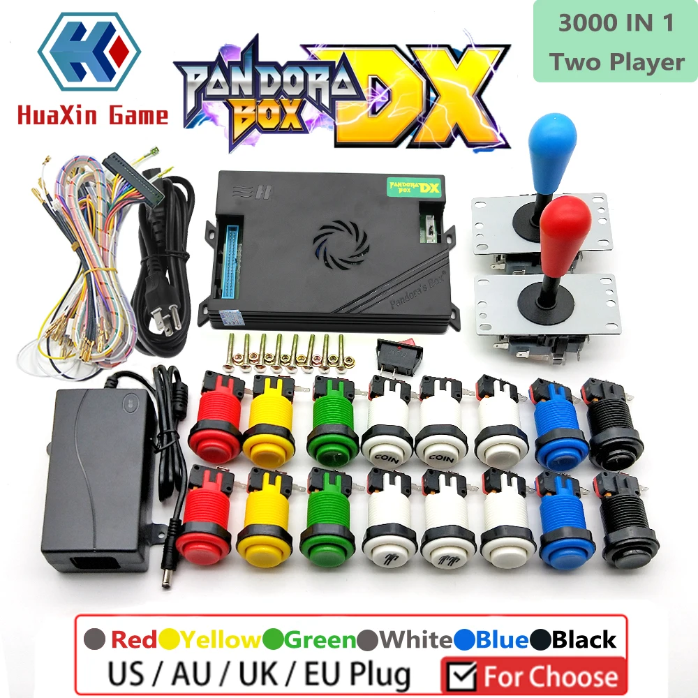2 Player DIY Arcade Pandora box DX 3000 in 1 5Pin joystick American HAPP Style Push Button for 3p 4p 3d game Machine console