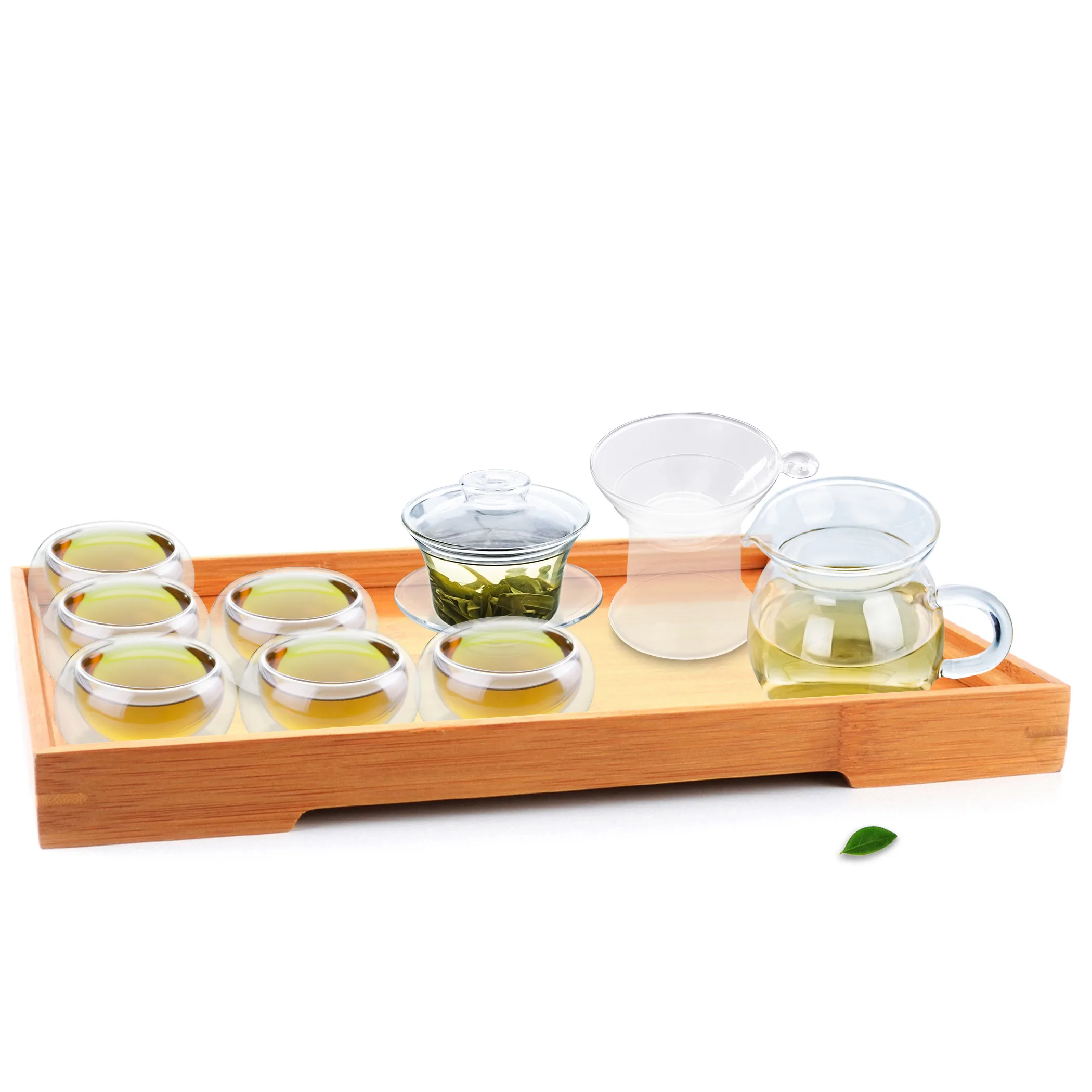 1x 10 в 1 кунг фу стеклянный чайный набор жаростойкое стекло Gaiwan горшок + ситечко
