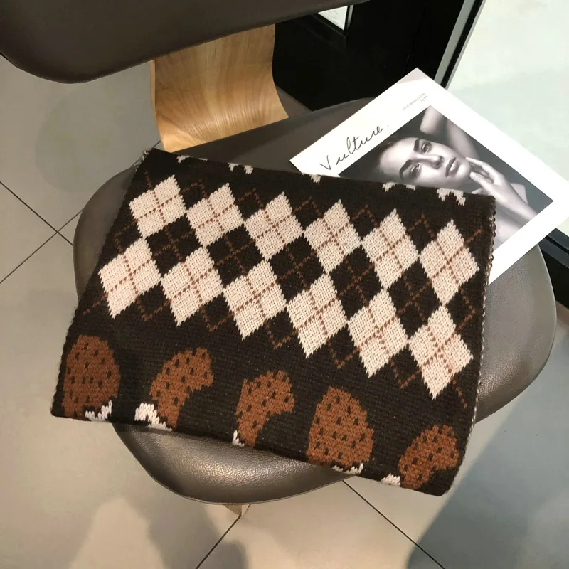 2021 мягкий и удобный женский Зимний вязаный шарф с принтом для студентов детей |