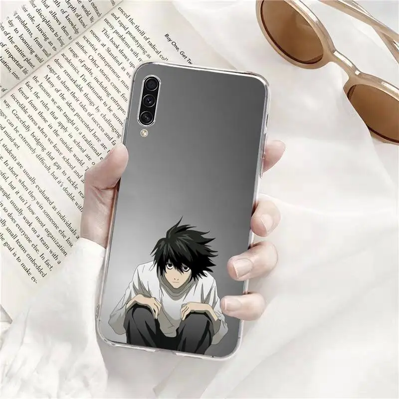 

Death Note anime manga L Phone Case Transparent for Samsung A71 S9 10 20 HUAWEI p30 40 honor 10i 8x xiaomi note 8 Pro 10t 11