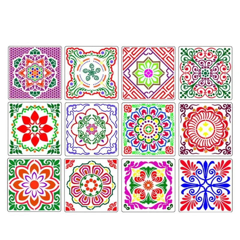 24 шт трафареты для картин пола настенная плитка ткань дровяное искусство и