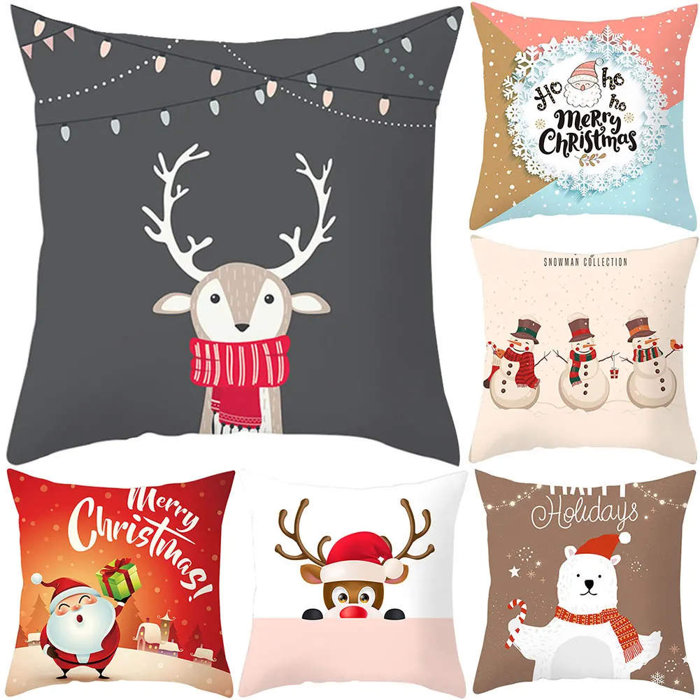 Новая Съемная Рождественская елка снежинка подушка со снеговиком чехол