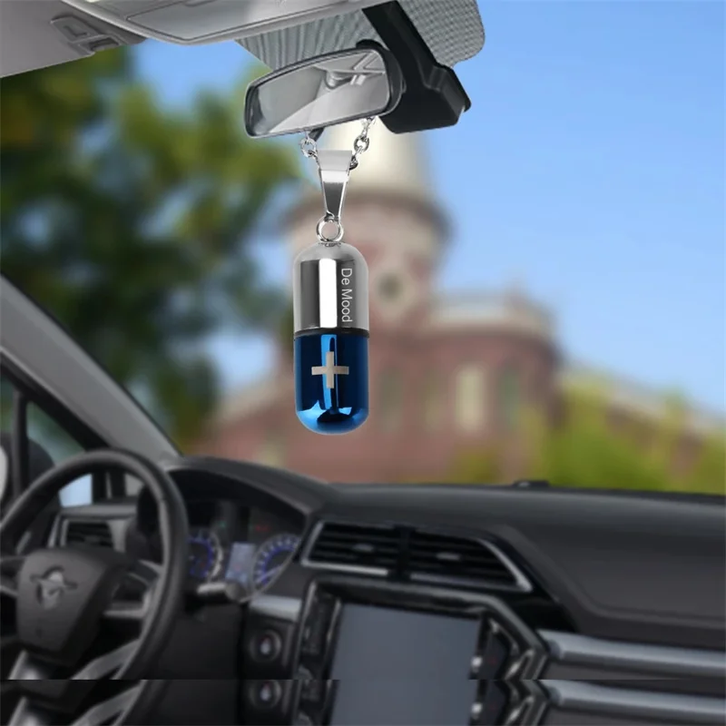 

Air Freshener Car Hanging Perfume Pendant Empty Capsule Bottle for Essential Oils Diffuser Fragrance Ornaments Car-styling 2021