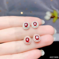 kjjeaxcmy boutique jewelry 925 sterling silver inlaid natural ruby gemstone womens stud earrings support detection exquisite