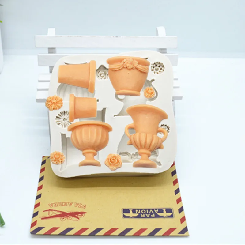 Luyou 1 шт. цветочный горшок форма для выпечки тортов Силиконовая Форма Fondant