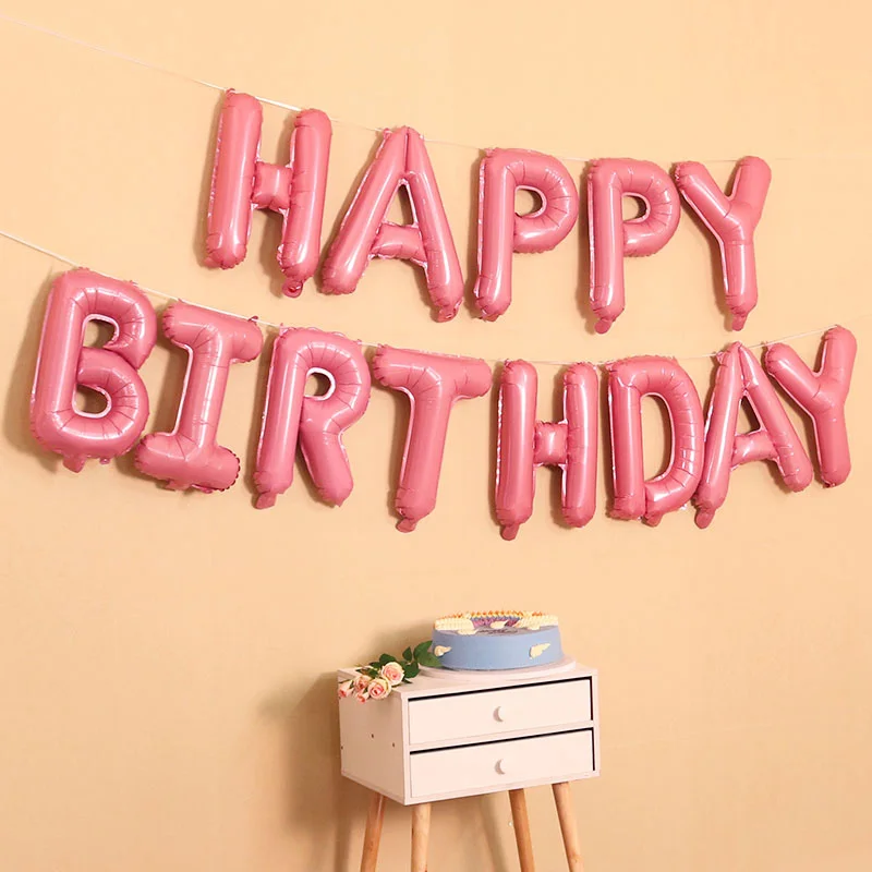 

13pcs Happy Birthday Letter Ballon Banner Decoration First Baby Boy Girl Party Decor Adult Kids My 1st One Year Garland Supplies
