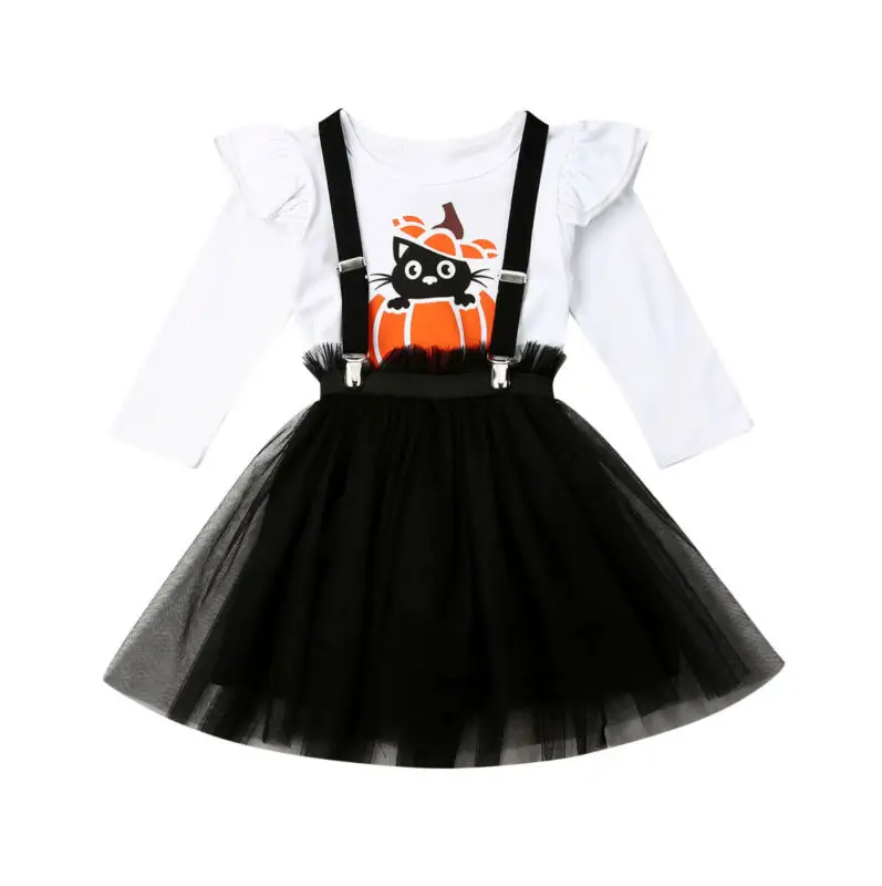 Брендовый новый детский комплект футболка для маленьких девочек на Хэллоуин