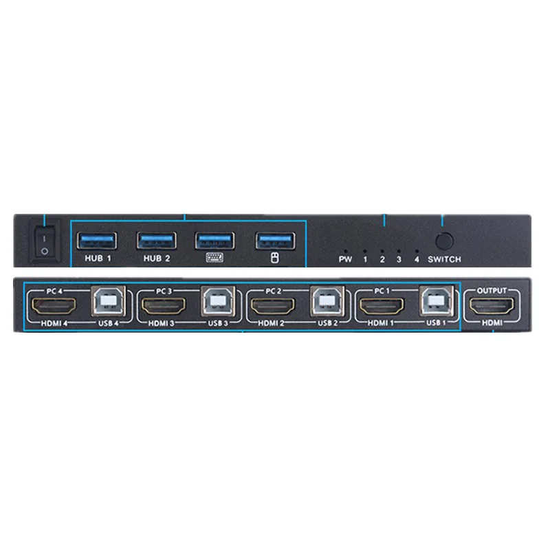 Новинка 4 порта HDMI совместимый KVM коммутатор в 1 выход USB переключатель сплиттер