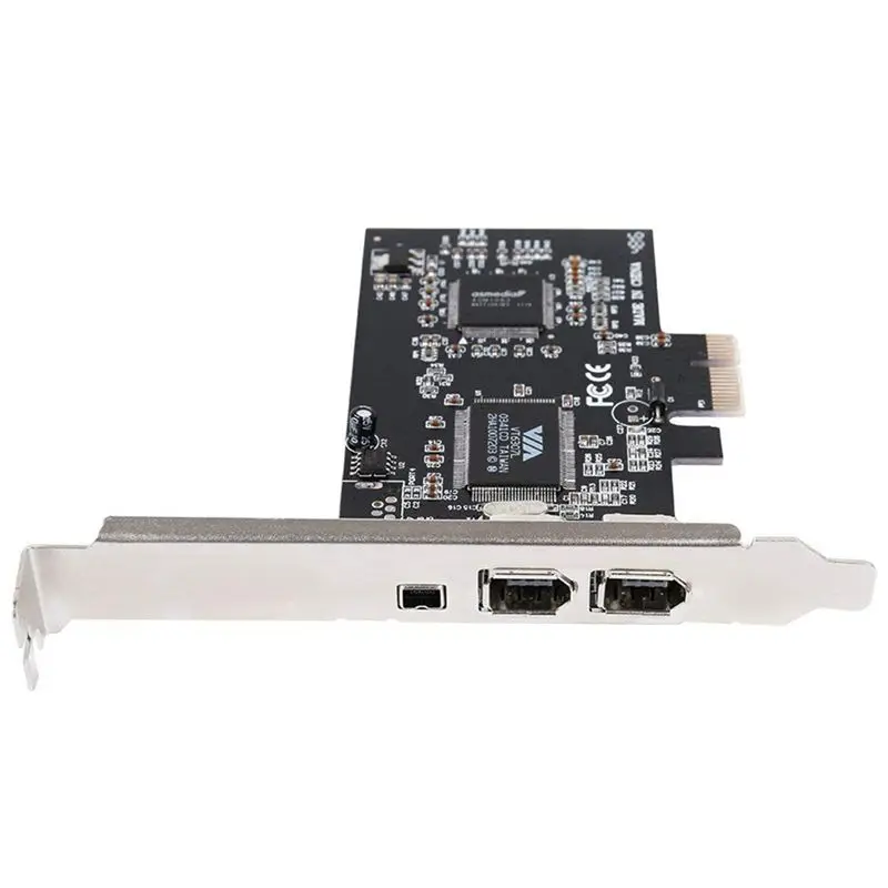 Firewire Card PCIe 800 Adapter for Windows 10 with Low Profile Bracket and Cable 3 Ports (2x6 Pin 1x4 Pin) IEEE 1394 PC |