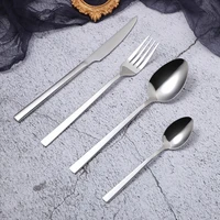 stainless steel cutlery set silver tableware mirror fork spoon knife dinnerware set 4pcs eco friendly kitchen dinner set