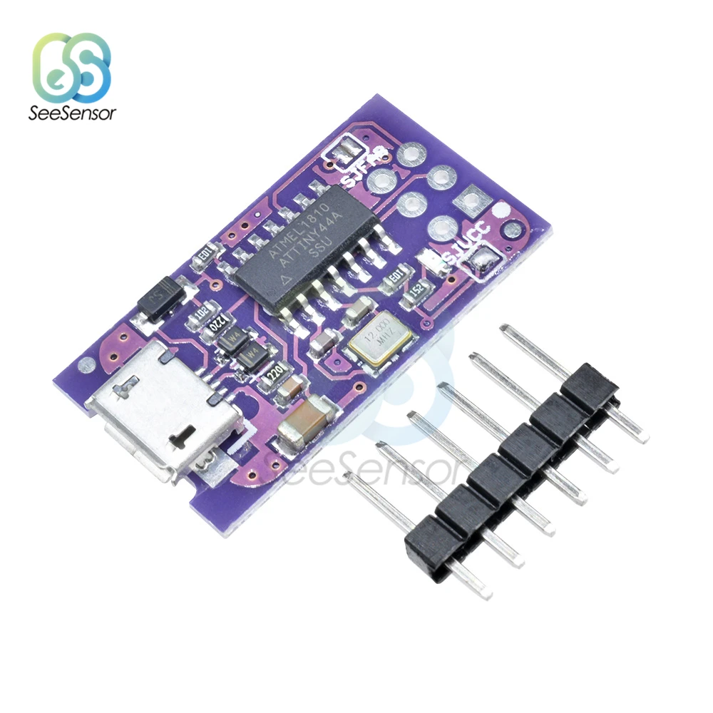 5 в Micro USB крошечный модуль программатора AVR ISP ATtiny44 USBTinyISP для микроконтроллера