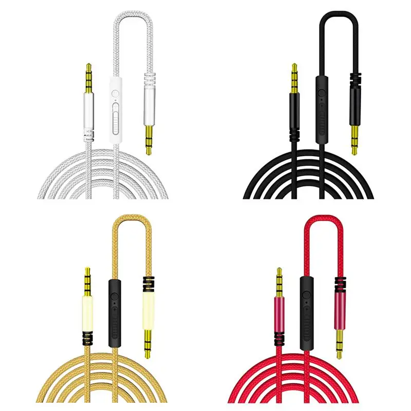 Аудиокабель 1 2 м с микрофоном 3 5 мм на гнездо кабель Aux для колонок штырь-штырь