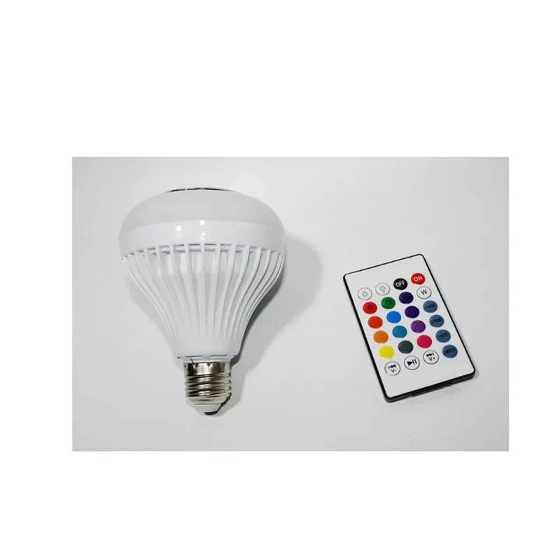 E27 светодиодный беспроводной Bluetooth динамик 12 Вт RGB лампа 16 цветов умный свет
