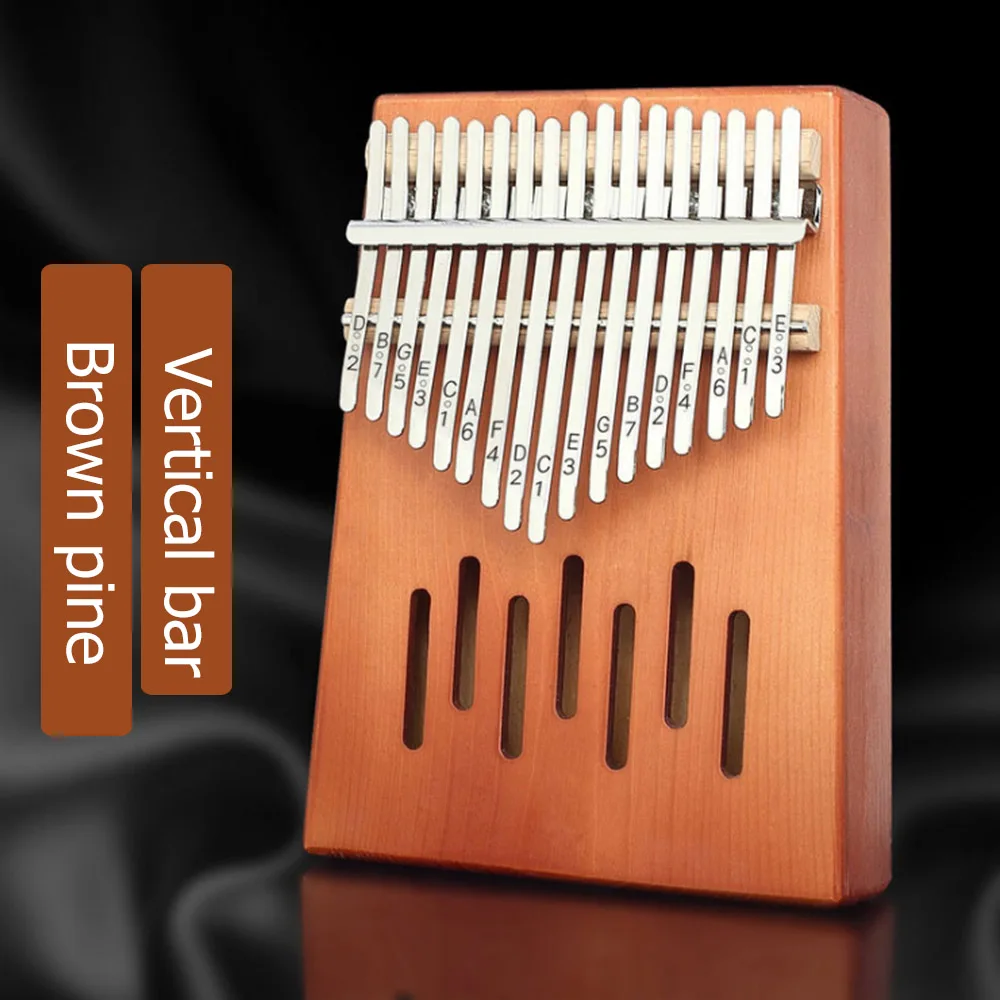 17-клавишным Kalimba игрушечное пианино finger фортепиано музыкальный инструмент в африканском стиле однотонные сосна с сердцем персикового цвета с книги для изучения для тюнинга - Цвет: Vertical 2