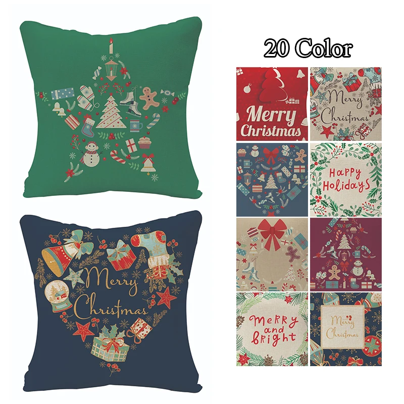 

Christmas Style Cartoon Pillowcase Sofa Bedroom Bedside Cushion Cover Office Nap Printing Pillowcase Nordic Household Goods