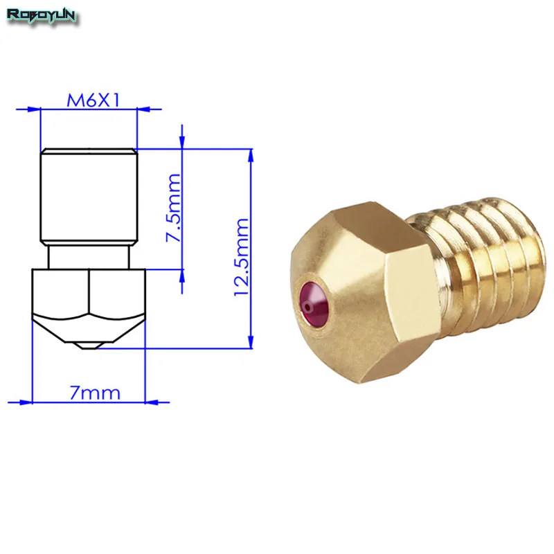 

High Temperature E3D Ruby Nozzle V6 1.75mm Nozzles 0.4mm Compatible PETG ABS PET PEEK NYLON Ruby Nozzle For PRUSA I3 MK3/LulzBot