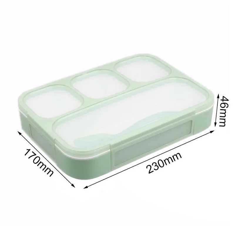 23x17x4.6cm Green 3 Слои Творческий Пластик Ланч Коробки контейнеры для Еда микроволновая печь бенто ланч бокс для студентов Портативный Еда хранения Обед Чехол для пикника - Цвет: 23x17x4.6cm Green