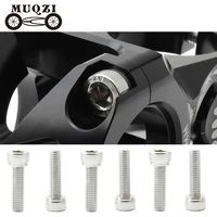 muqzi 6pcs headset stem cap screw ultralight stainless steel bicycle seat disc bolt m5 18mm mountain road bike riser screw