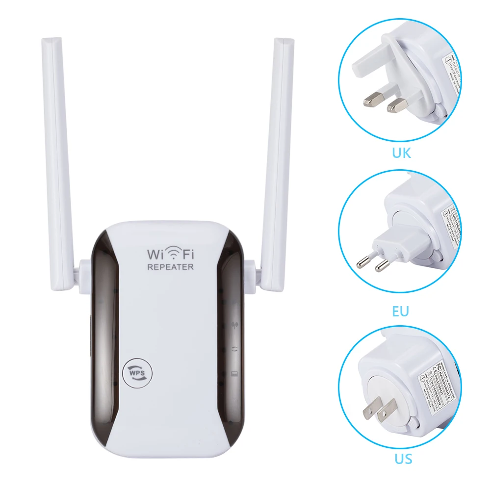

White WiFi Repeater WR229 Wireless Router 2.4G 300Mbps US/EU/UK Network Signal Amplifier IIEEE802.11 b/g/n 2 Antenna