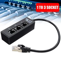 mayitr 1pc high quality rj45 plug computer network cable splitter 1 to 3 socket ethernet network extender adapter connector