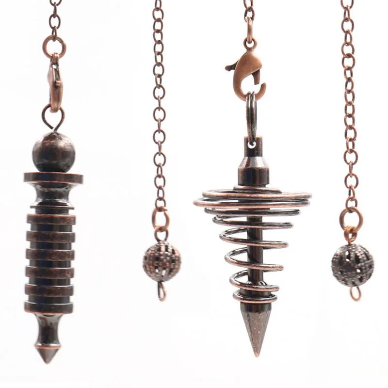 

Metal Pendulum Pendulo Radiestesia Pendulums for Dowsing Healing Pyramid Pendant Necklace Women Men Spiral Pendule Reiki Amulet
