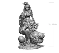 124 75mm 118 100mm resin model girl and cat 3d printing figure unpaint no color rw 039