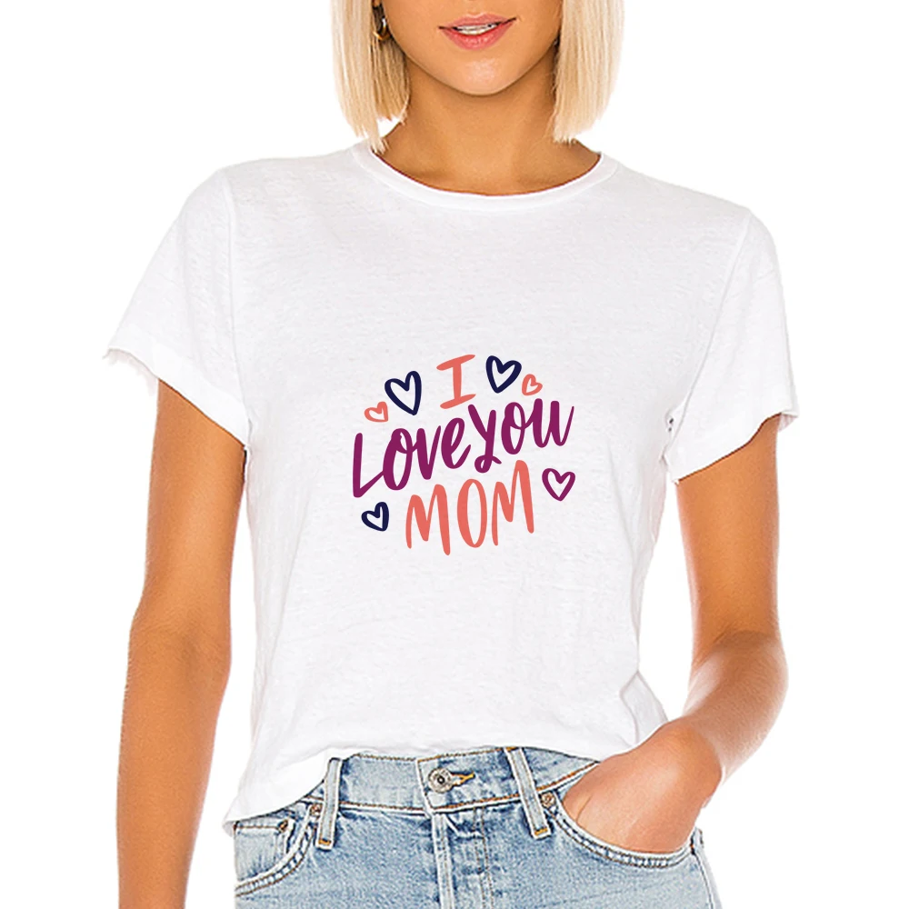 Весенне летняя футболка с надписью I Love You Mom Love|Футболки| |