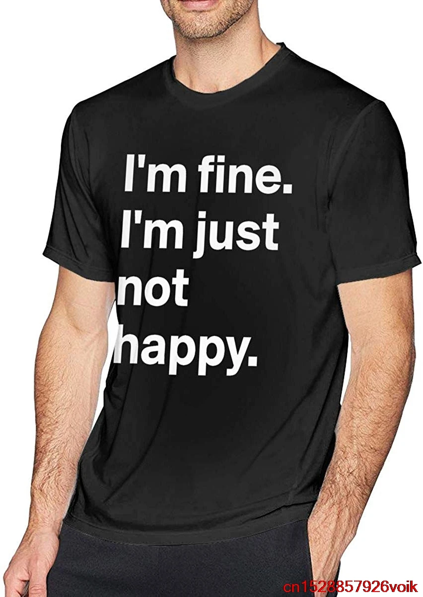 FGHFG I'm Fine Graphic Новинка саркастический зомби Мужская рубашка черная Унисекс wo
