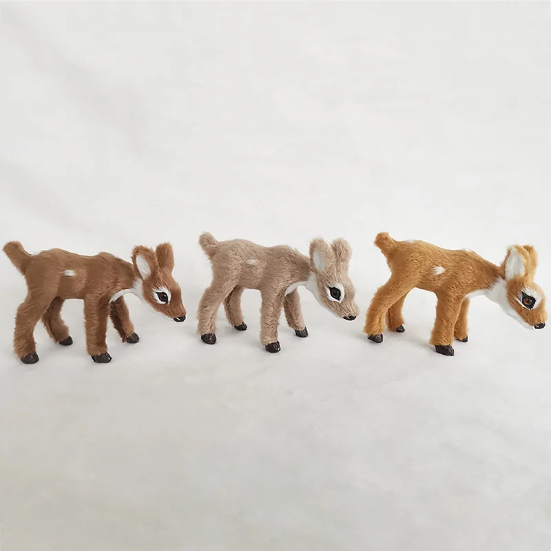 Искусственный олень маленькая модель животного искусственный плюшевый милые