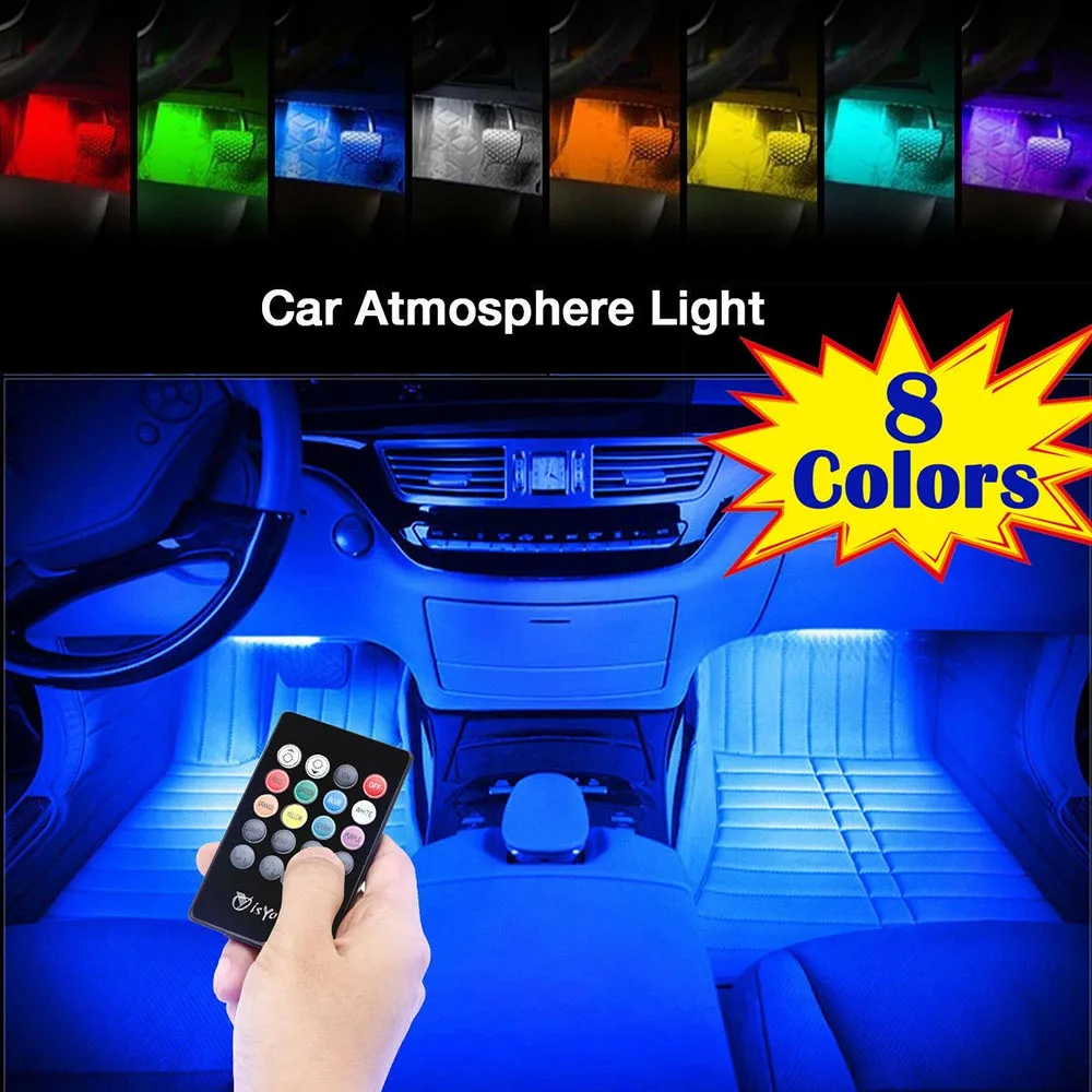 

Strip Lamps Atmosphere Lights USB Car Decor Foot Footwell Inside Interior