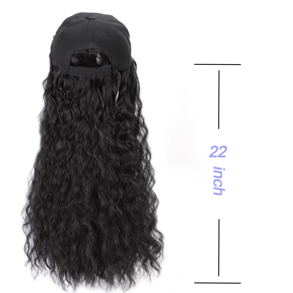 Длинные Синтетические локоны бейсболка парик для волос волнистые волосы парики