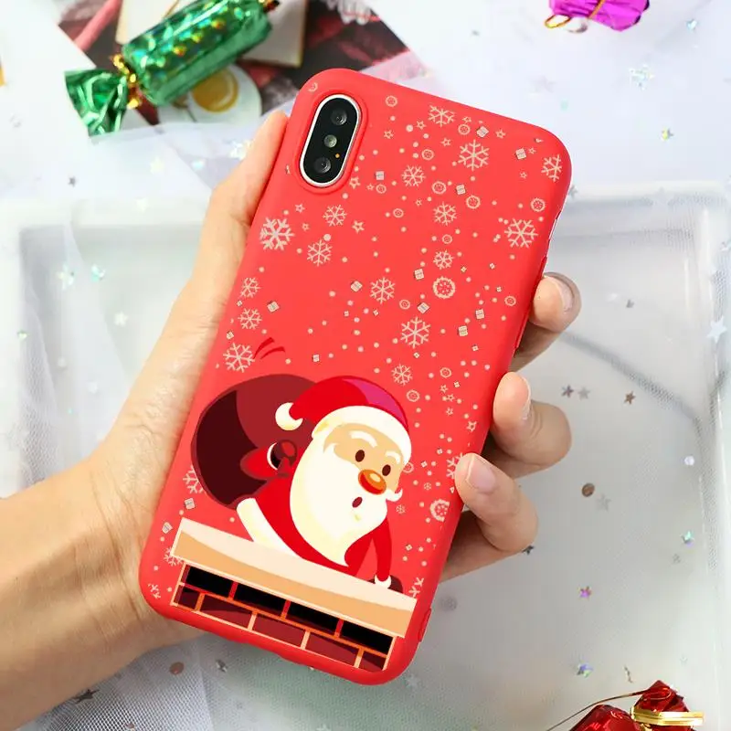 Kho7-sdlrzt Мягкий силиконовый чехол из ТПУ с принтом Санта Клауса и оленя для iPhone 11 Pro 7 8 6 6S Plus XR X XS Max 5 5S SE чехол-накладка - Цвет: Kho7-sdlrzt