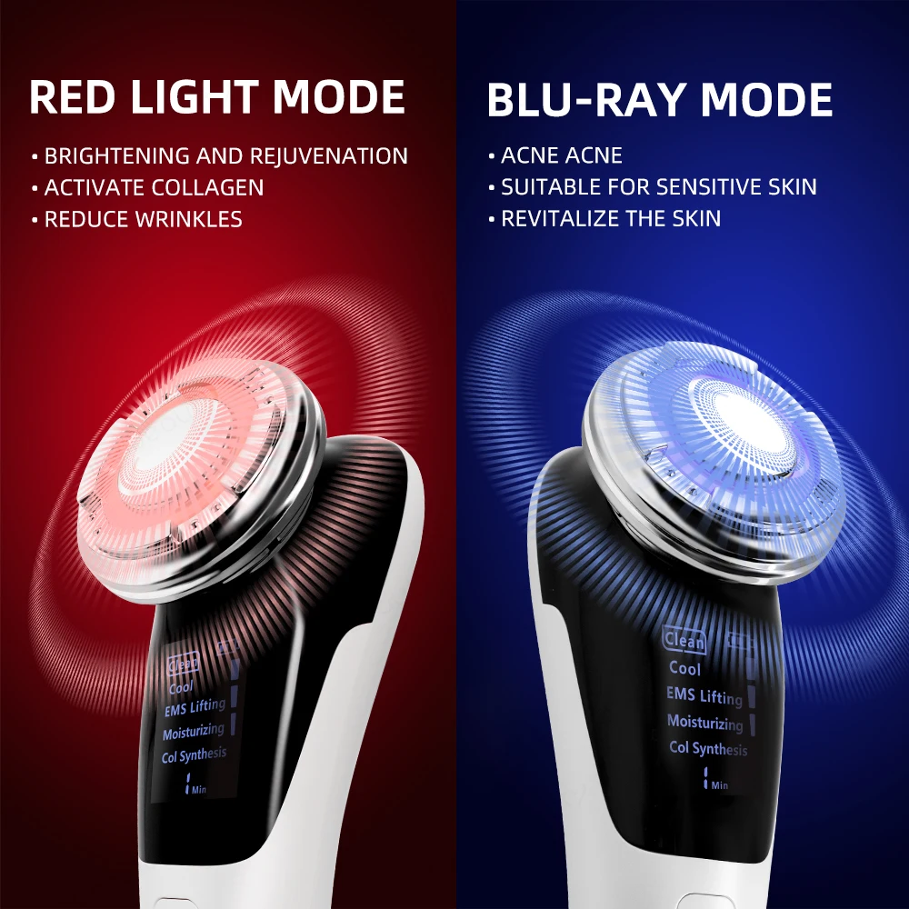 

EMS Micro Current Facial Massager Beauty Face Massager Sonic Vibration Wrinkle Remover Hot Cool Ultrasonic Face Lifting Device