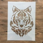 Многослойный трафарет A4 29*21 см с изображением волка, штамп для скрапбукинга, украшение для альбома, тисненые бумажные карточки, шаблоны для украшения